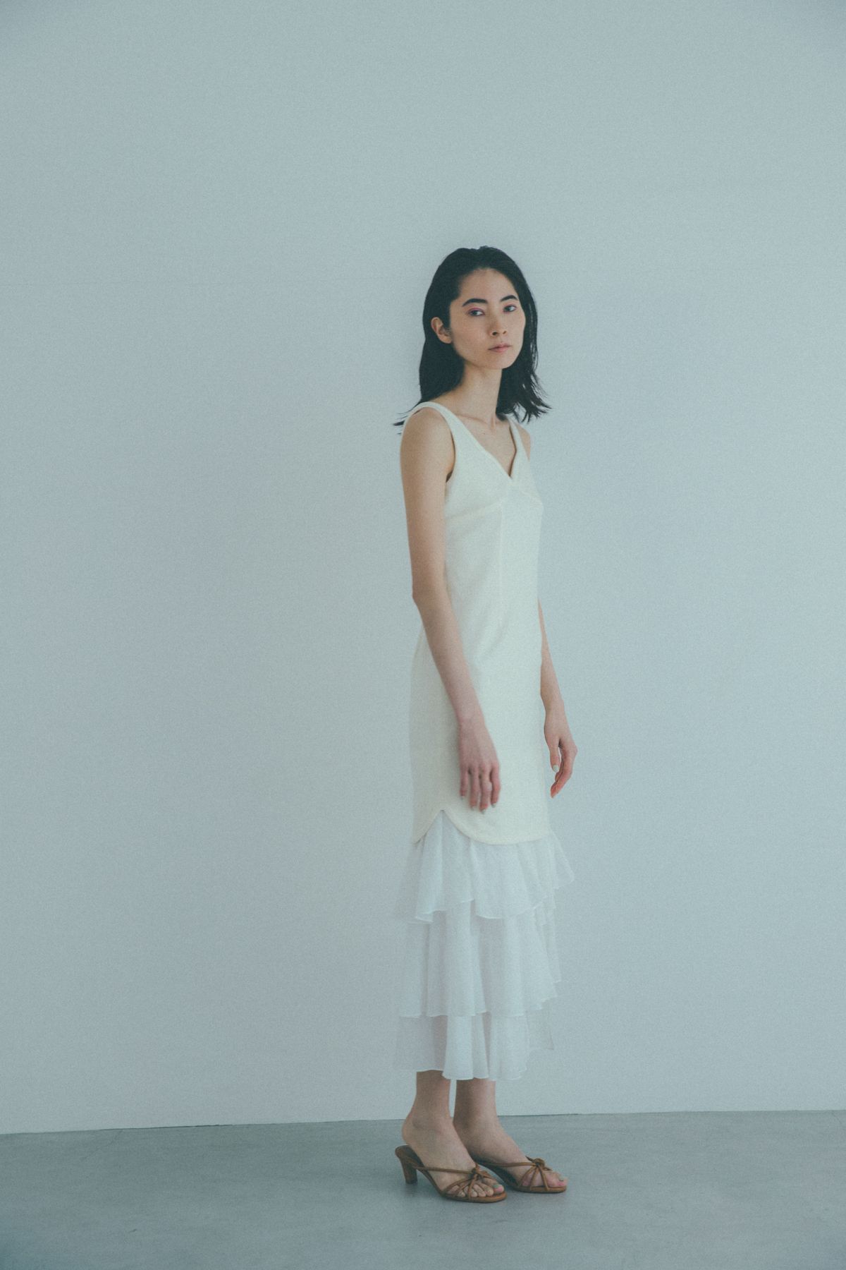 「矢野未希子×CASA FLINE」のIラインウールティアードドレス