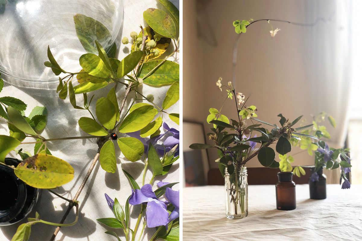 テーブルにお花を飾る