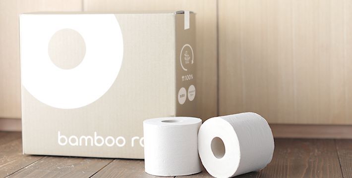 段ボールとバンブーロール