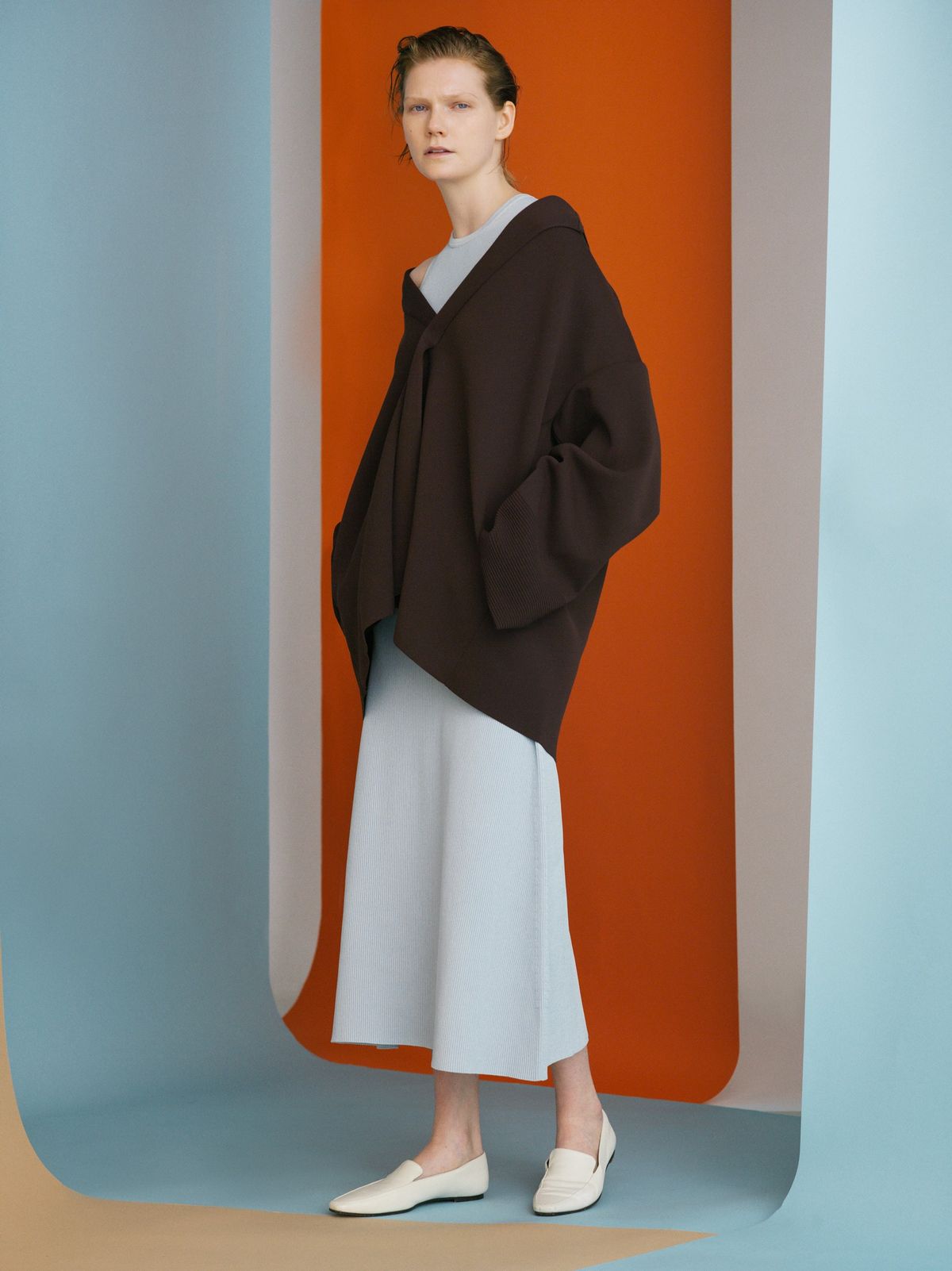 茶色の服を着た人物