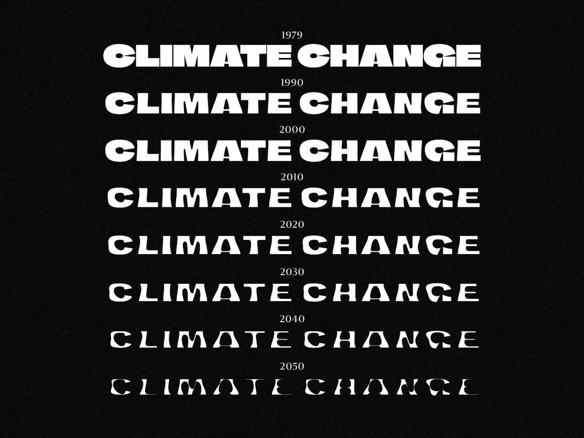 選択した年によって形が変わる「Climate Crisis Font」