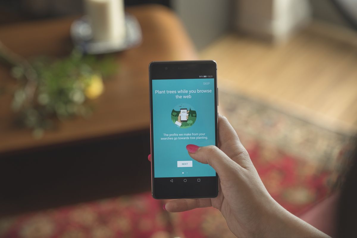 Ecosiaを使っている様子