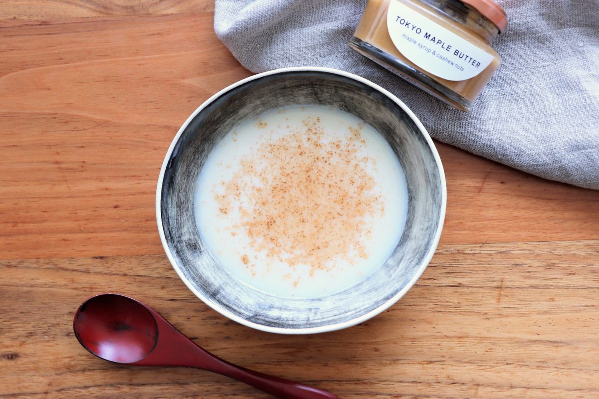 オーツミルクにちょい足しメープルバター