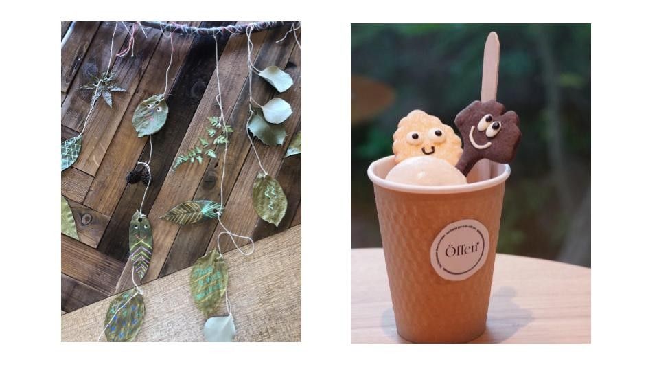 葉っぱのモビール