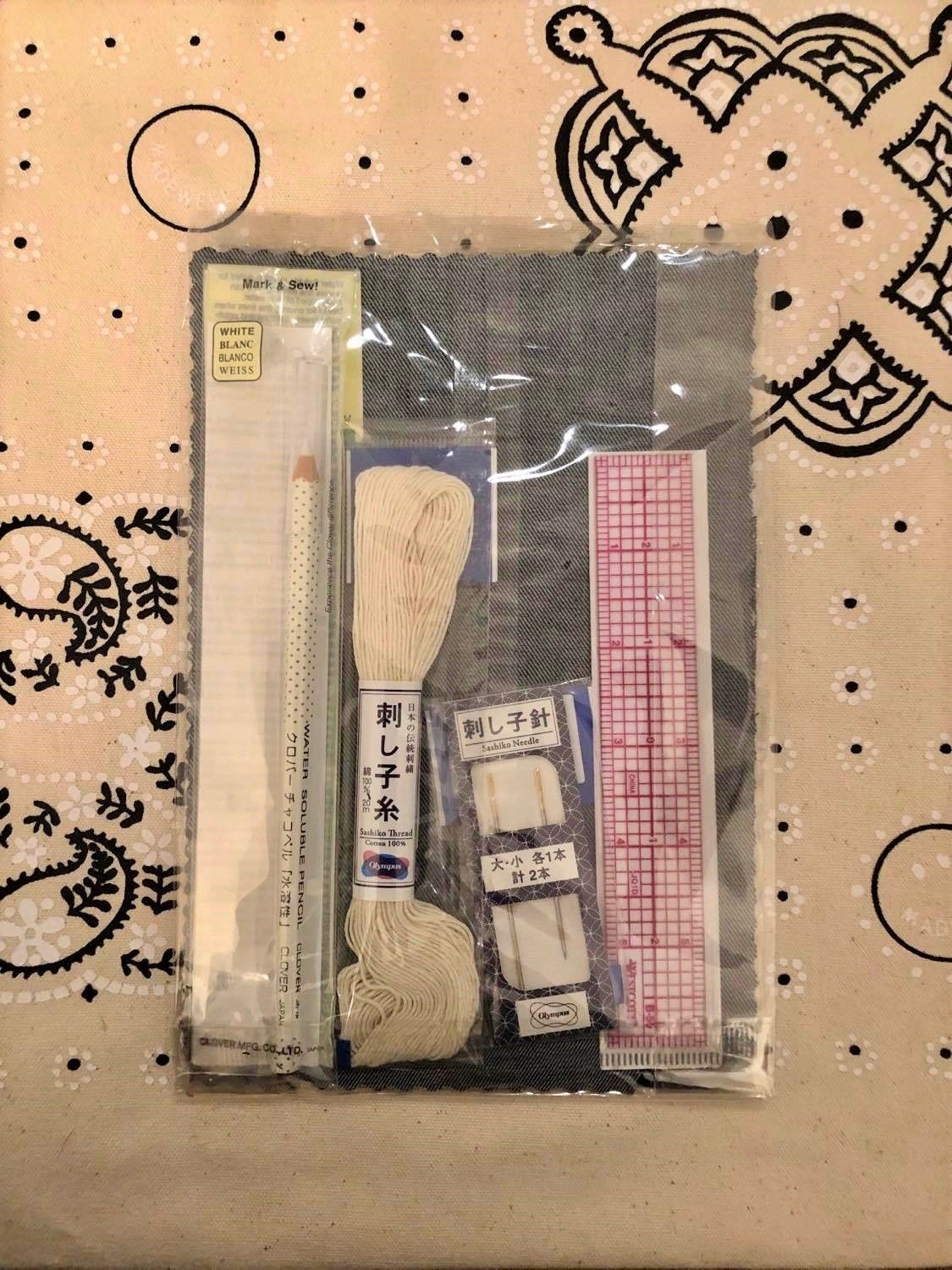 thredUPとMadewellのポップアップストアで配られた刺し子セット①