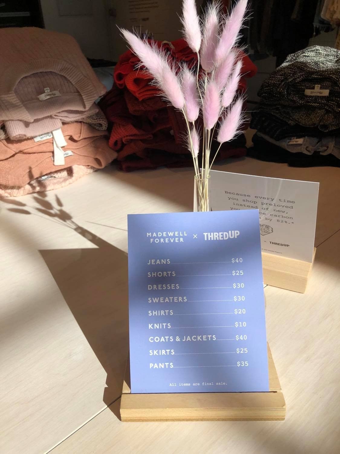 thredUPとMadewellのポップアップストア③
