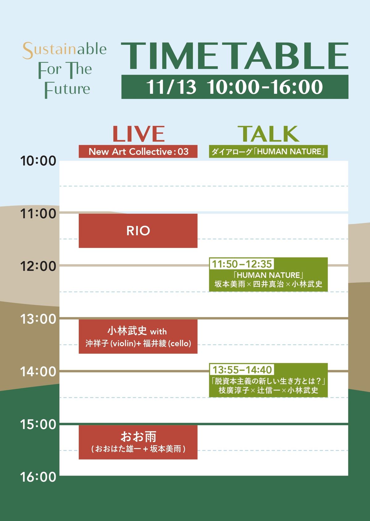 イベントのタイムテーブル