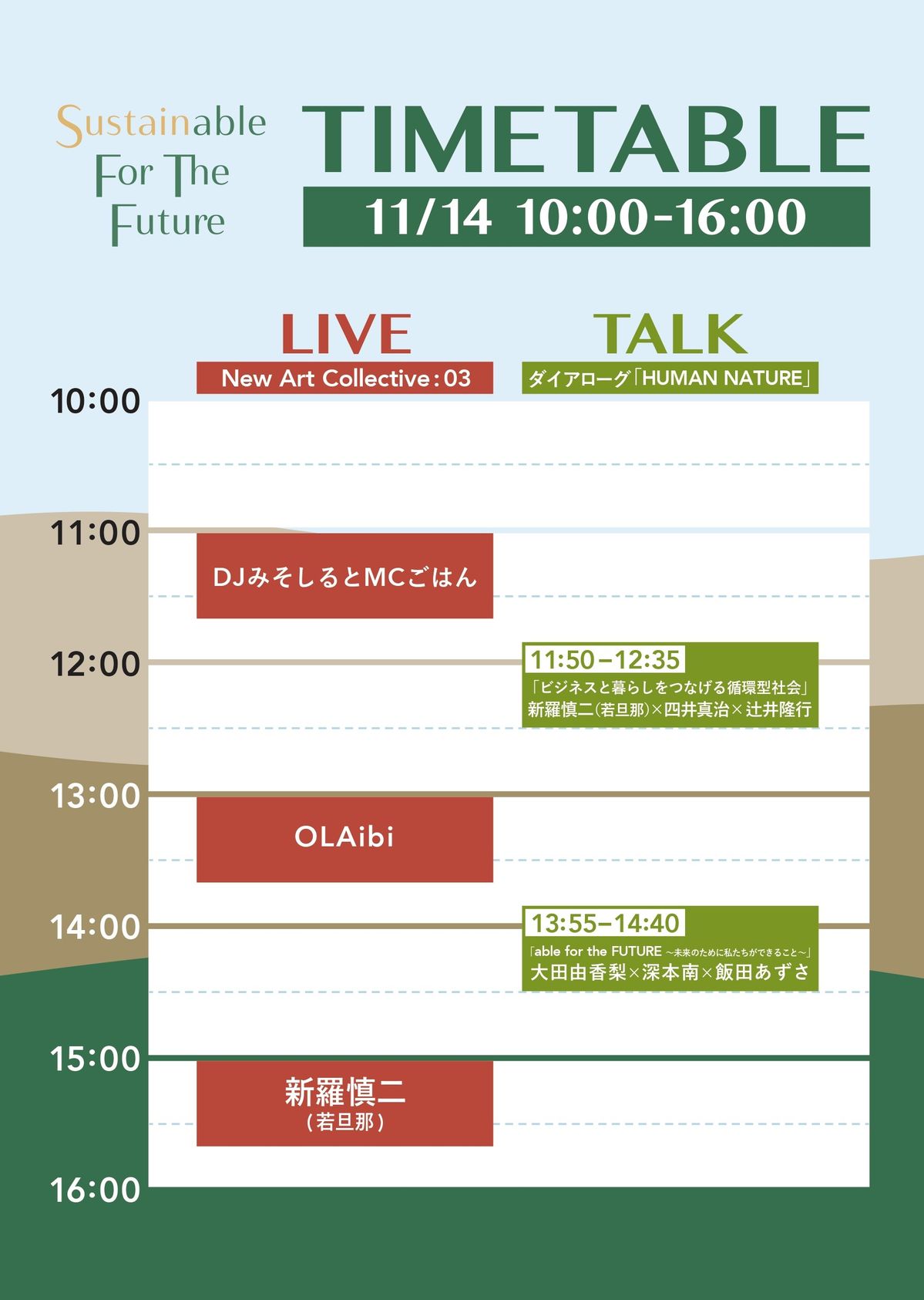 イベントのタイムテーブル