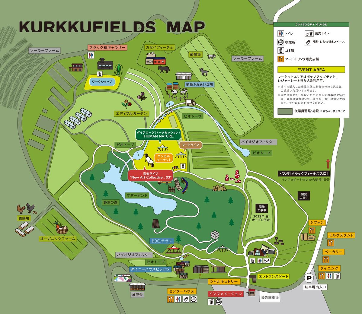 クルックフィールズの場内マップ