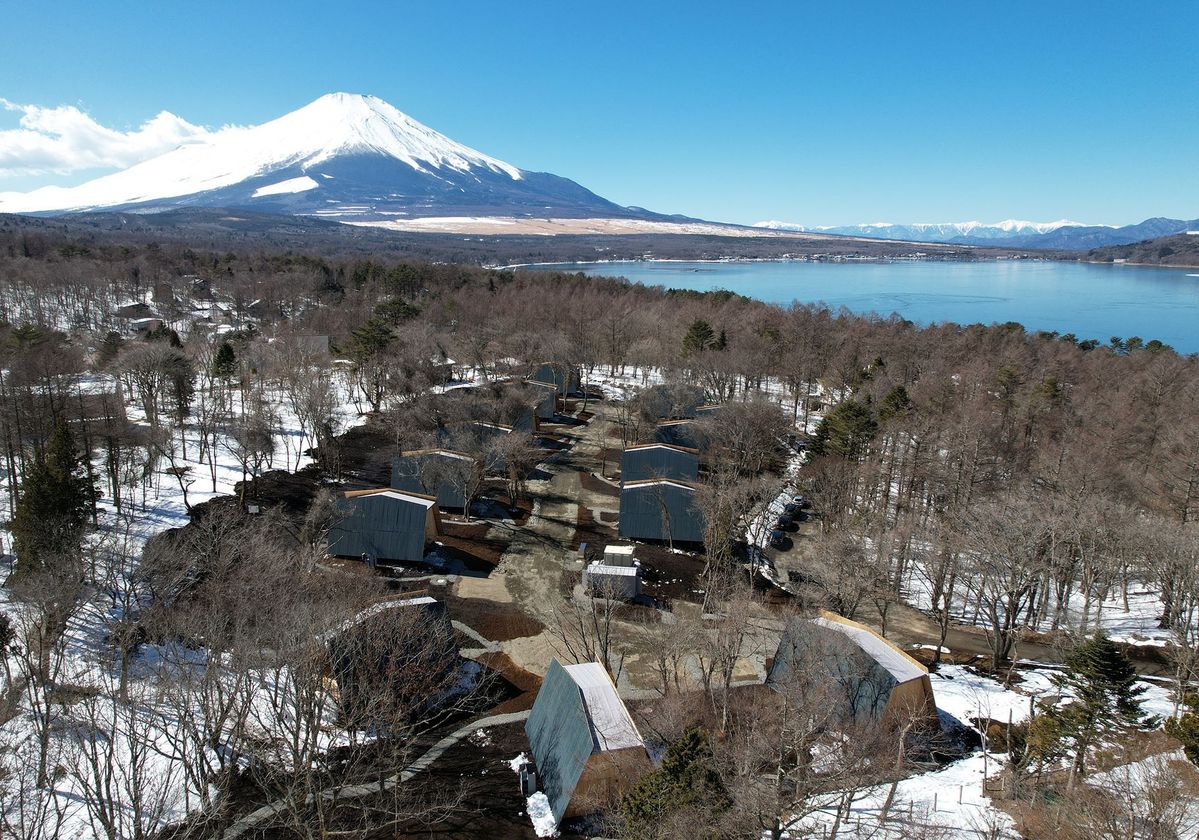 A cabin at the foot of Mt. Fuji