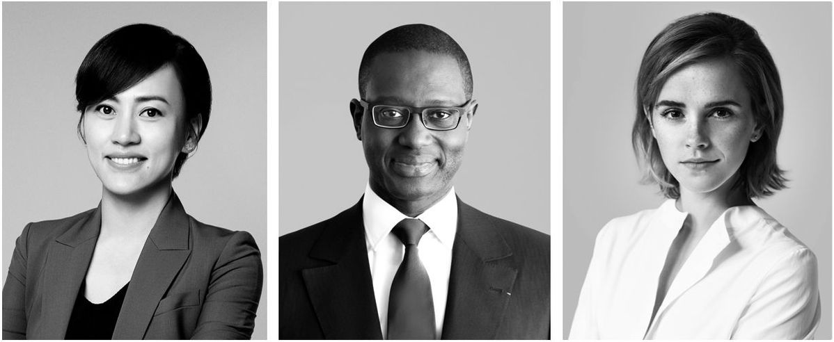 新取締役となった３人の顔写真