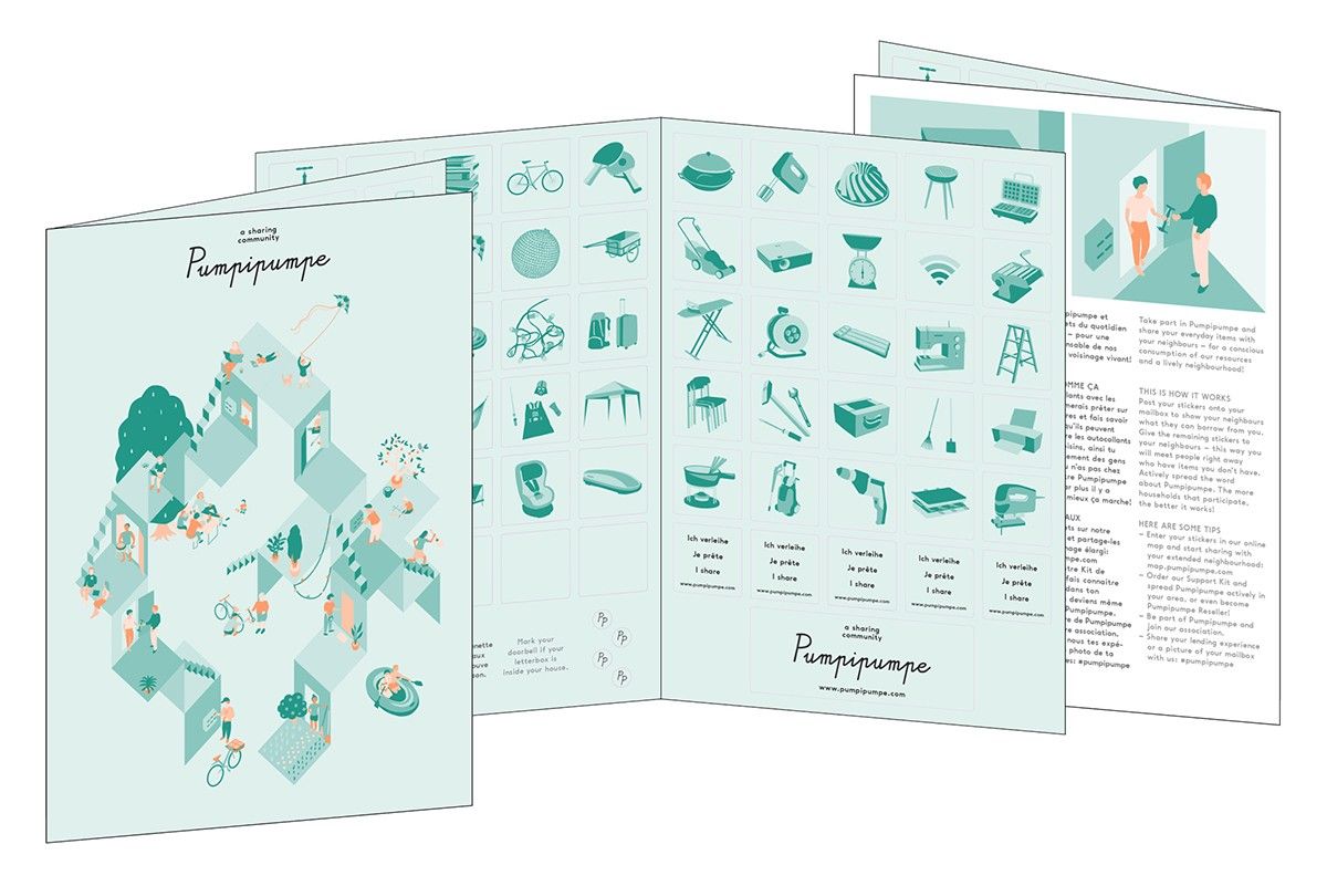 pumpipumpeのポストに貼るステッカー