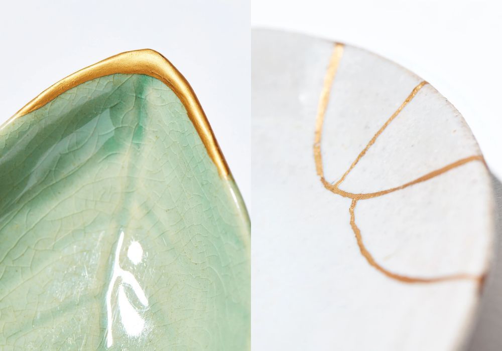 金継ぎされたお皿