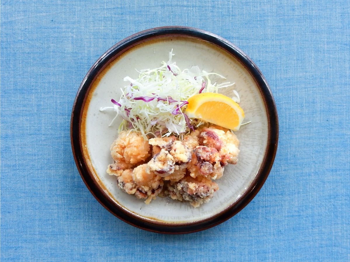 d47食堂の「北海道苫前町ミズダコ」のザンギ