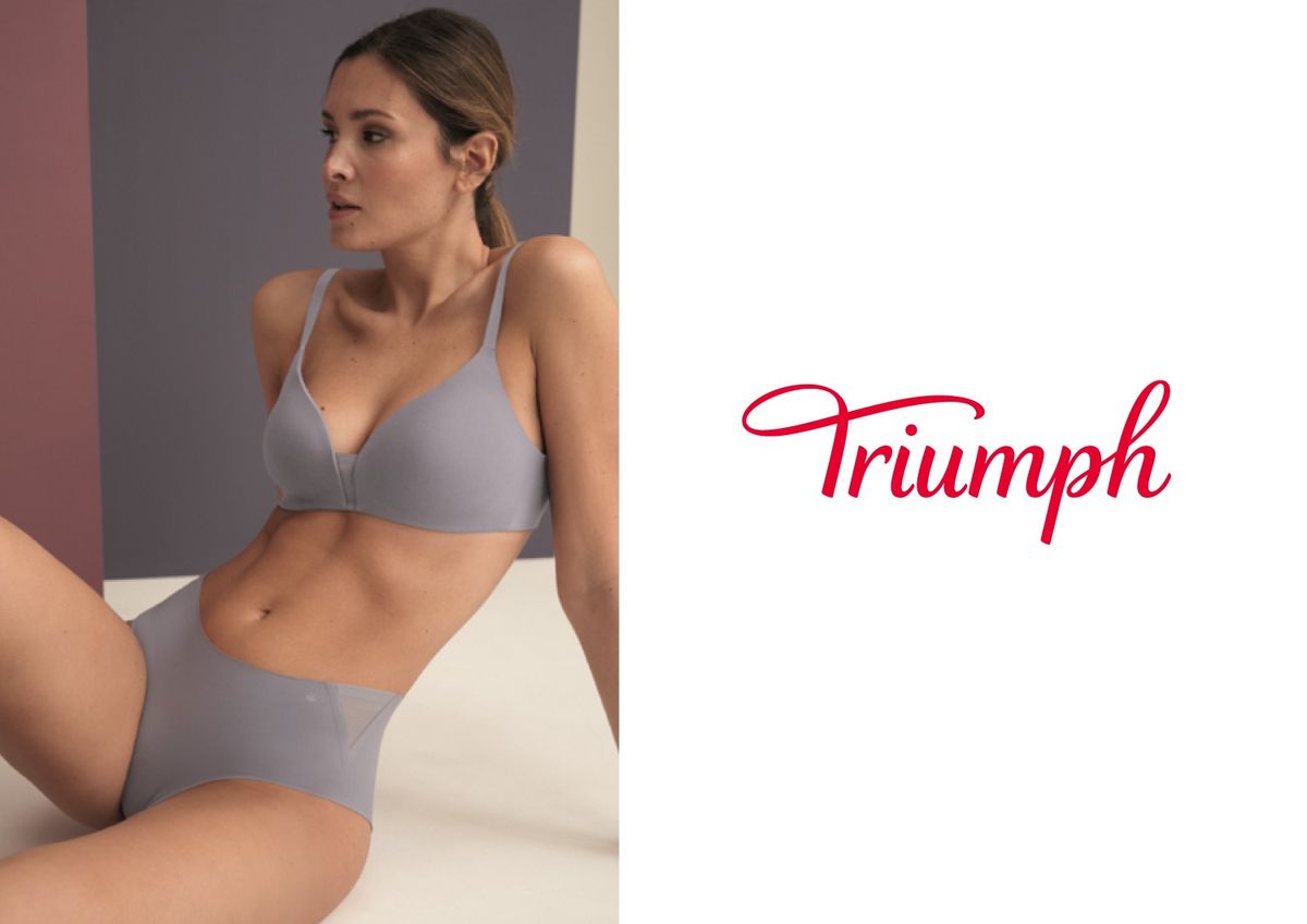 トリンプの下着をつけた女性とロゴ