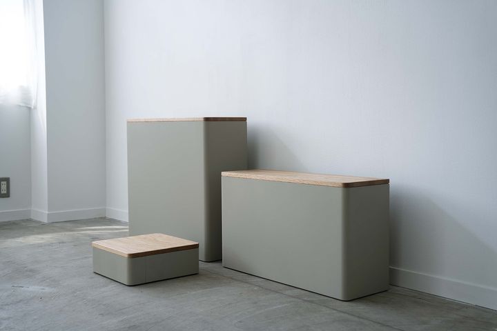 部屋に溶け込むデザインの備蓄品収納ボックス「IF」 災害大国