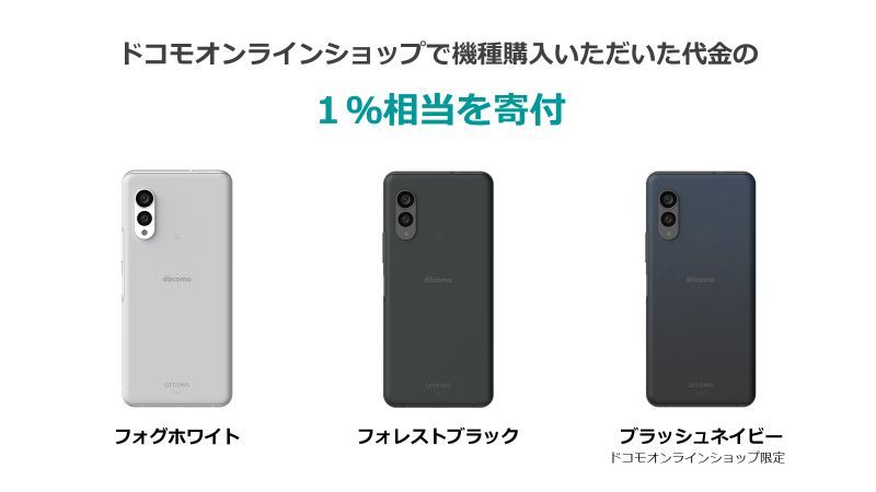 オンラインショップでの機種代金の1%相当を寄付