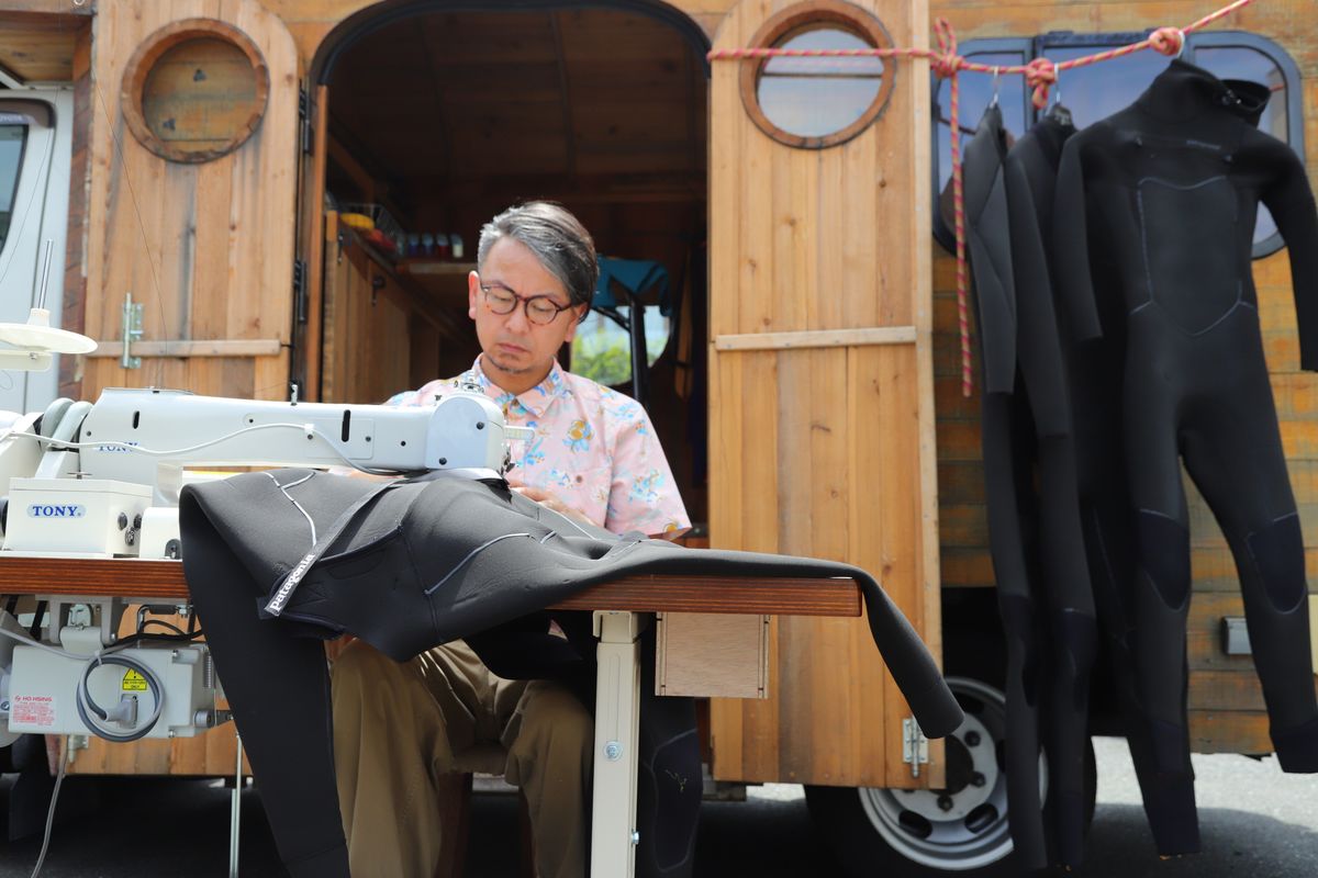 パタゴニアの修理スタッフ