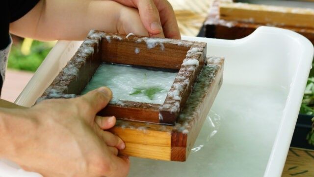 紙すきワークショップの様子