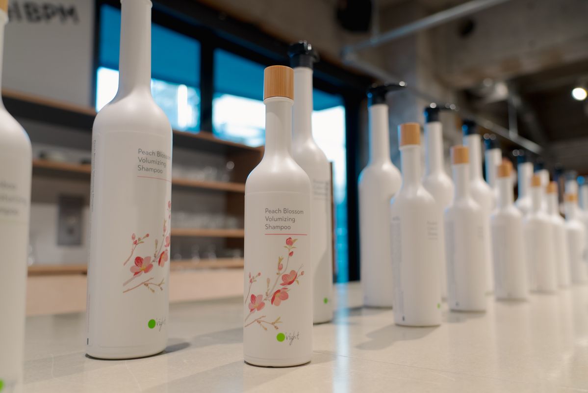 O’right×ELEMINISTイベントでディスプレイされた台湾発「オーライト」のシャンプー