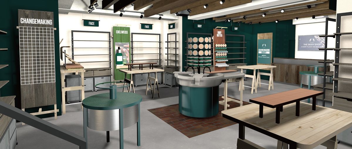 ザボディショップ新宿店の内観