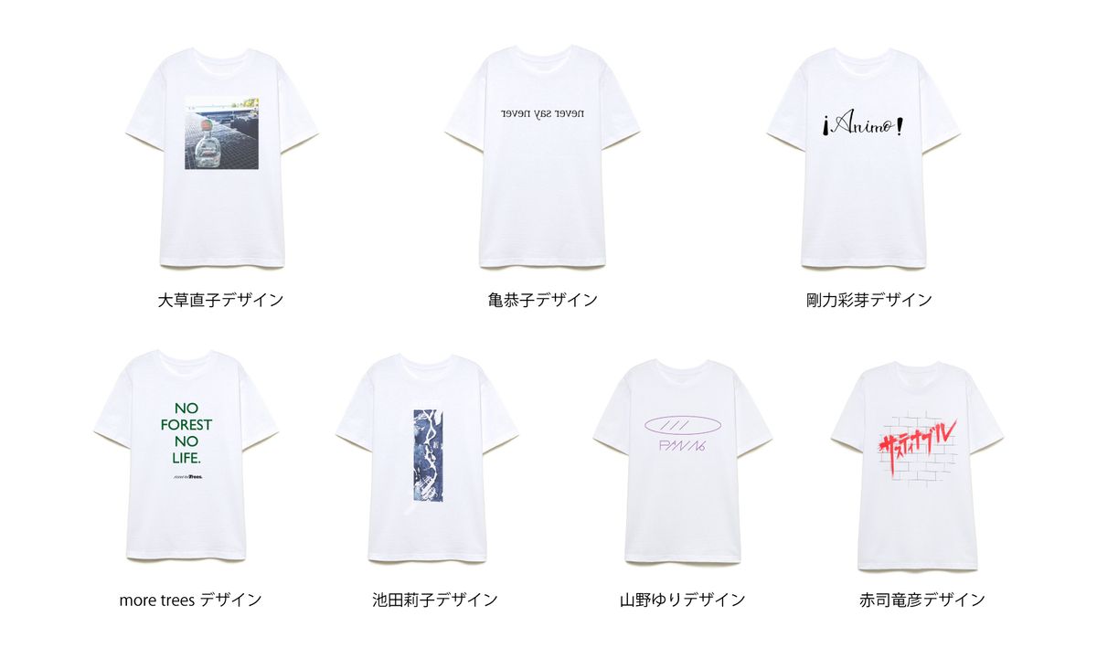 プロジェクトのTシャツラインアップ