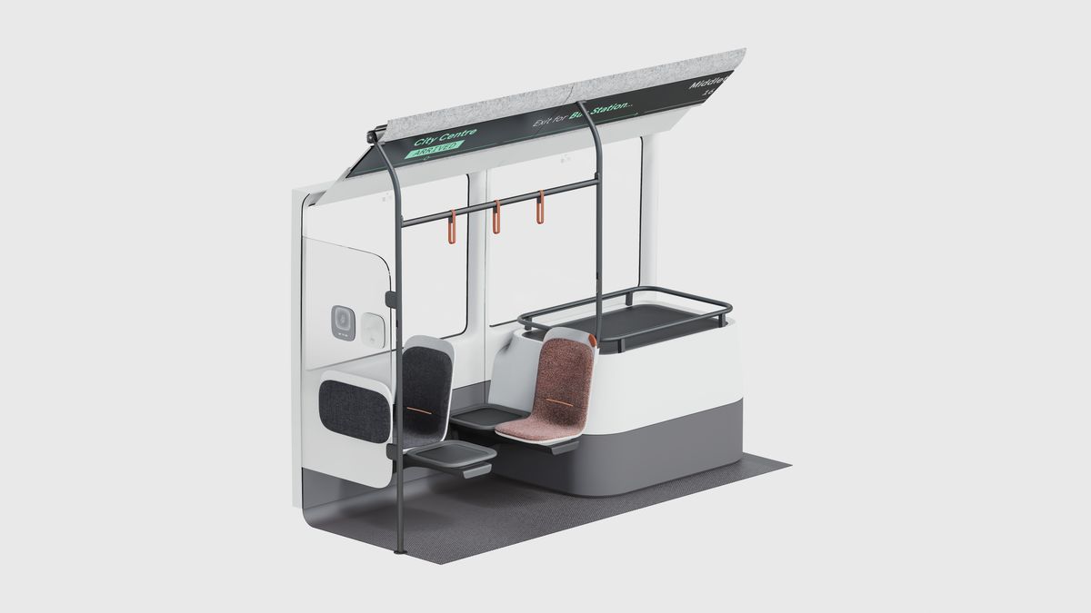 向かい合わせにできる「Arrival Bus」の座席