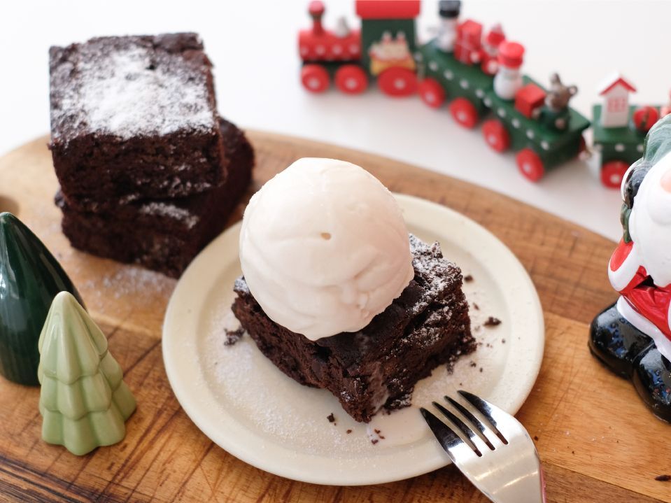 ブラウニーとアイス