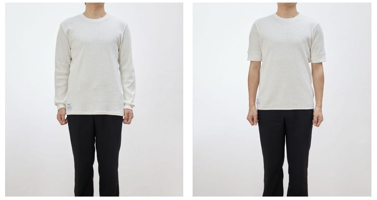 ワッフルロングスリーブＴシャツ、ワッフルＴシャツ