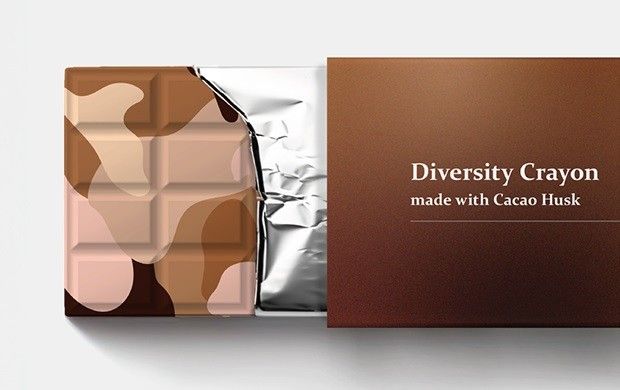 カカオハスクで作った 共存する多様性クレヨン