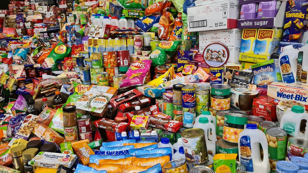 プラスチックパック食材の展示