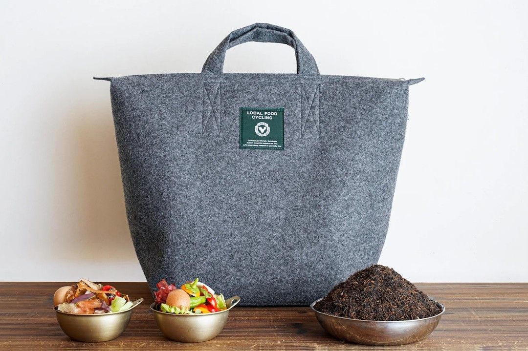 バッグ型のおしゃれなコンポスト、LFCコンポストセット