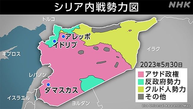 シリア内戦の勢力地図
