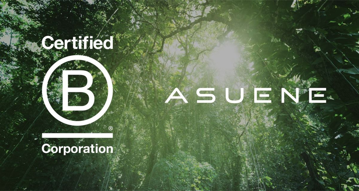B Corp認証とASUENEのロゴ
