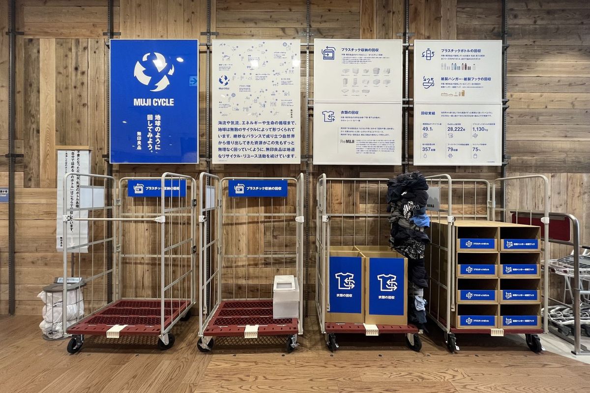 無印良品ワカバウォーク店の回収コーナー
