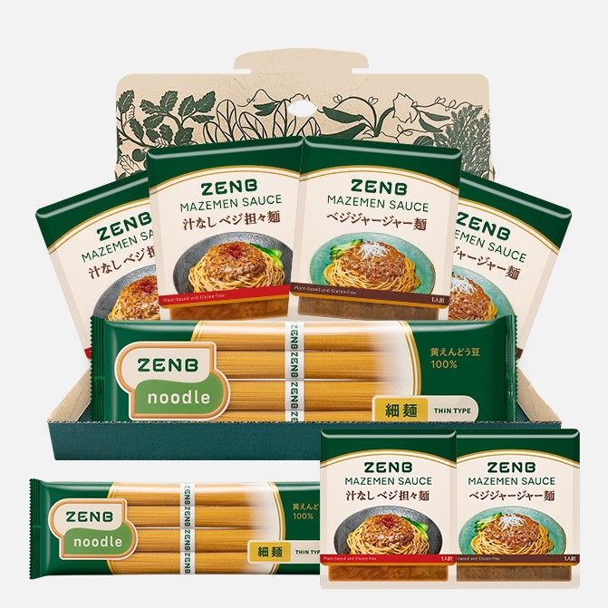 ゼンブヌードル細麺４食＋新商品まぜ麺の素４袋