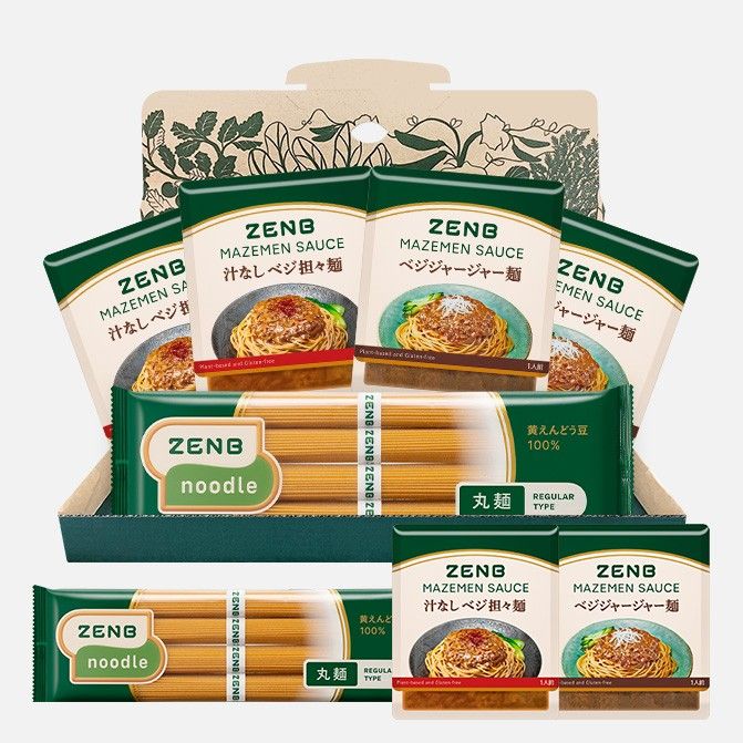 ゼンブヌードル丸麺４食＋新商品まぜ麺の素４袋