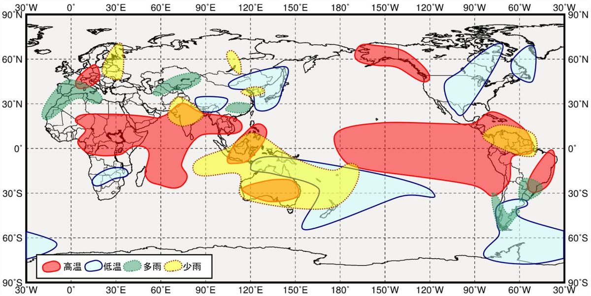 エルニーニョ現象発生時の北半球の秋の天候特徴