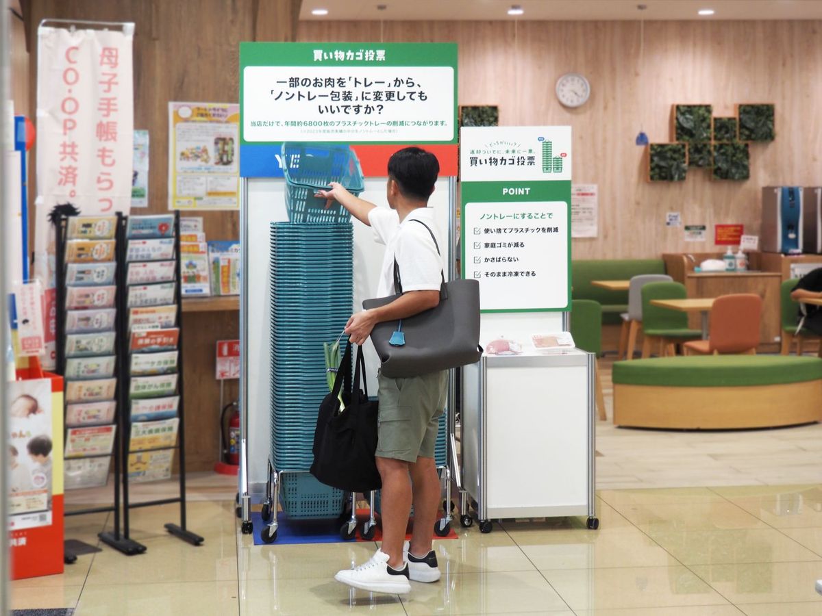 スーパーの買い物カゴ投票