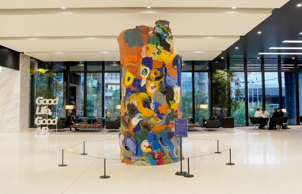 ペットボトル削減効果を見える化したアート展示