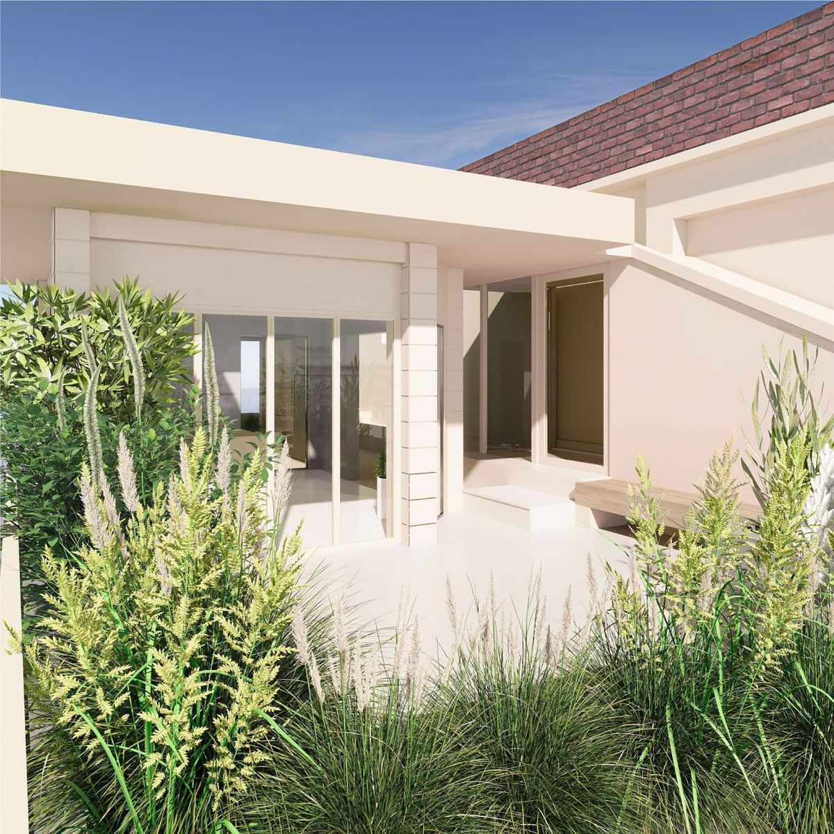 シロ ソンス 店舗２階テラスの庭