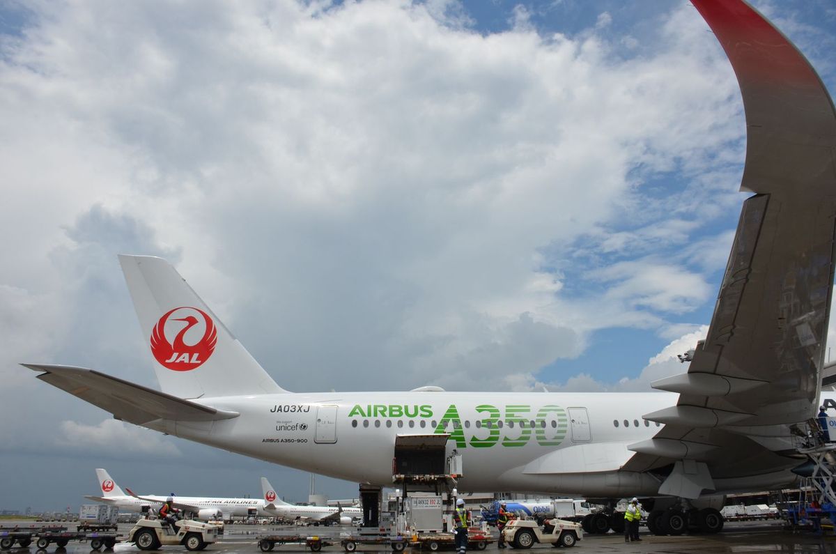 SAF(持続可能な航空燃料)を搭載したJALの飛行機