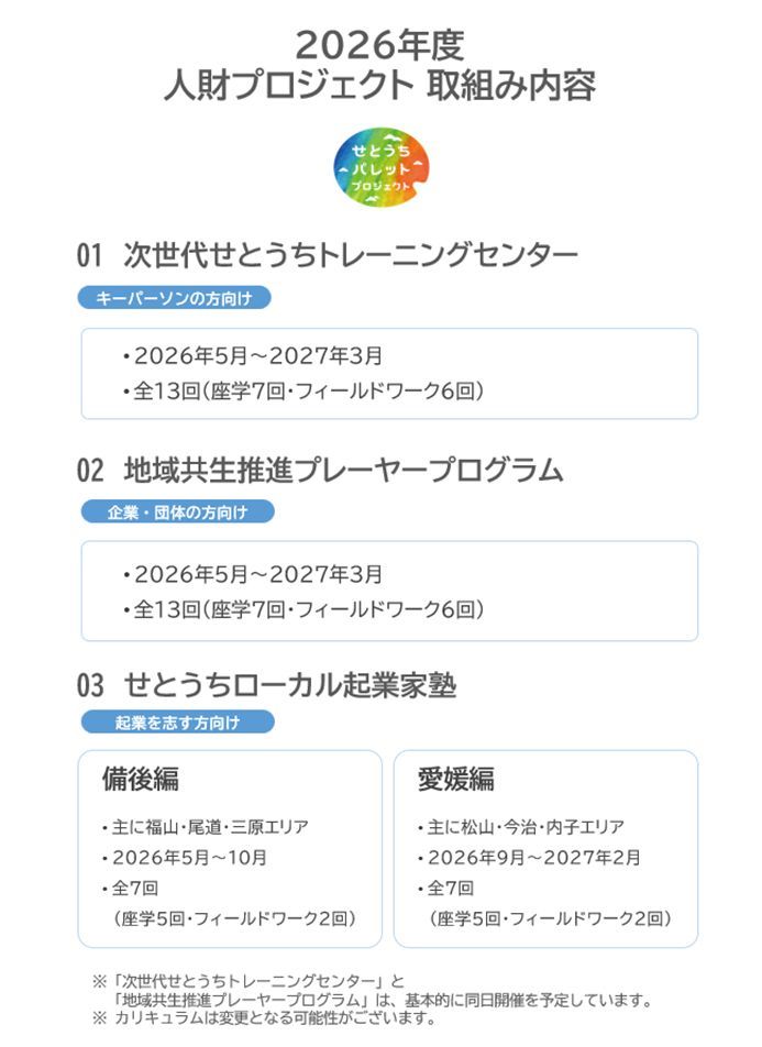 地域のキーパーソンを育てる3つの人財プログラム