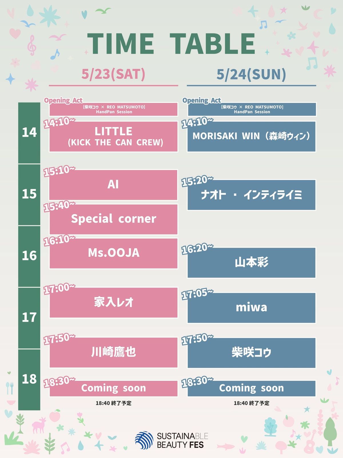 全アーティストラインナップ