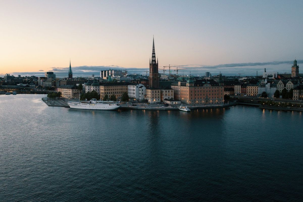 スウェーデンの水辺の風景
