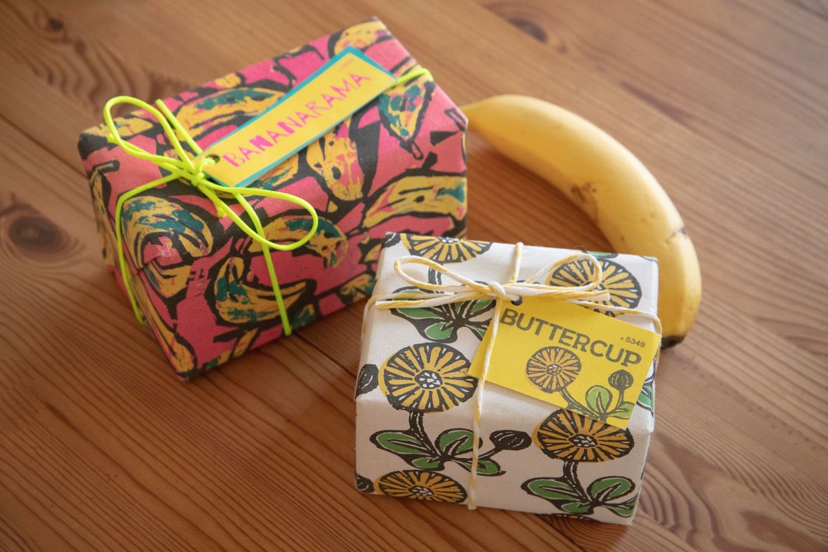 バナナペーパーのラッピング