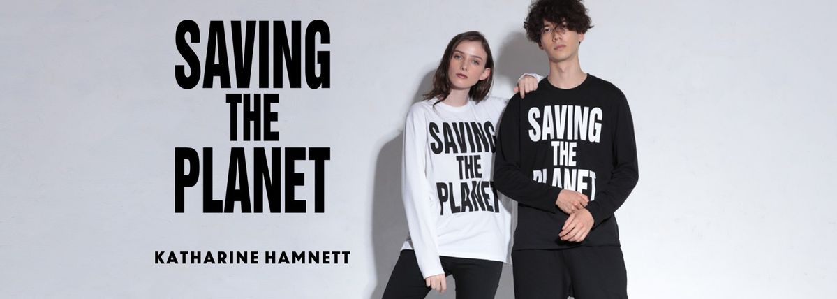 トップバリュ キャサリンハムネット スローガンＴシャツ