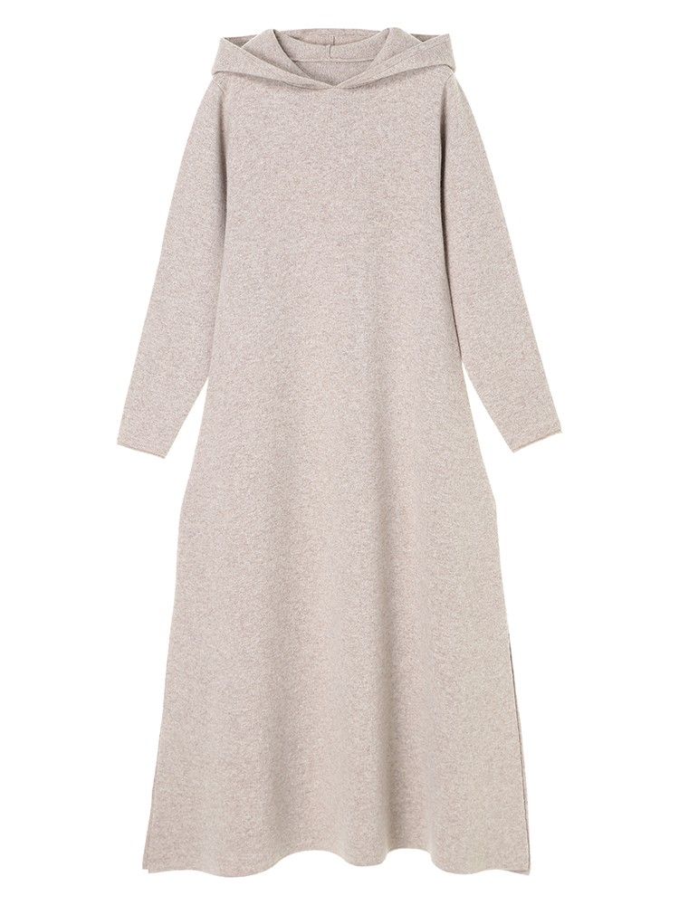 MES VACANCES ニットフーディーワンピース（ブラウン/ベージュ） 39,000円