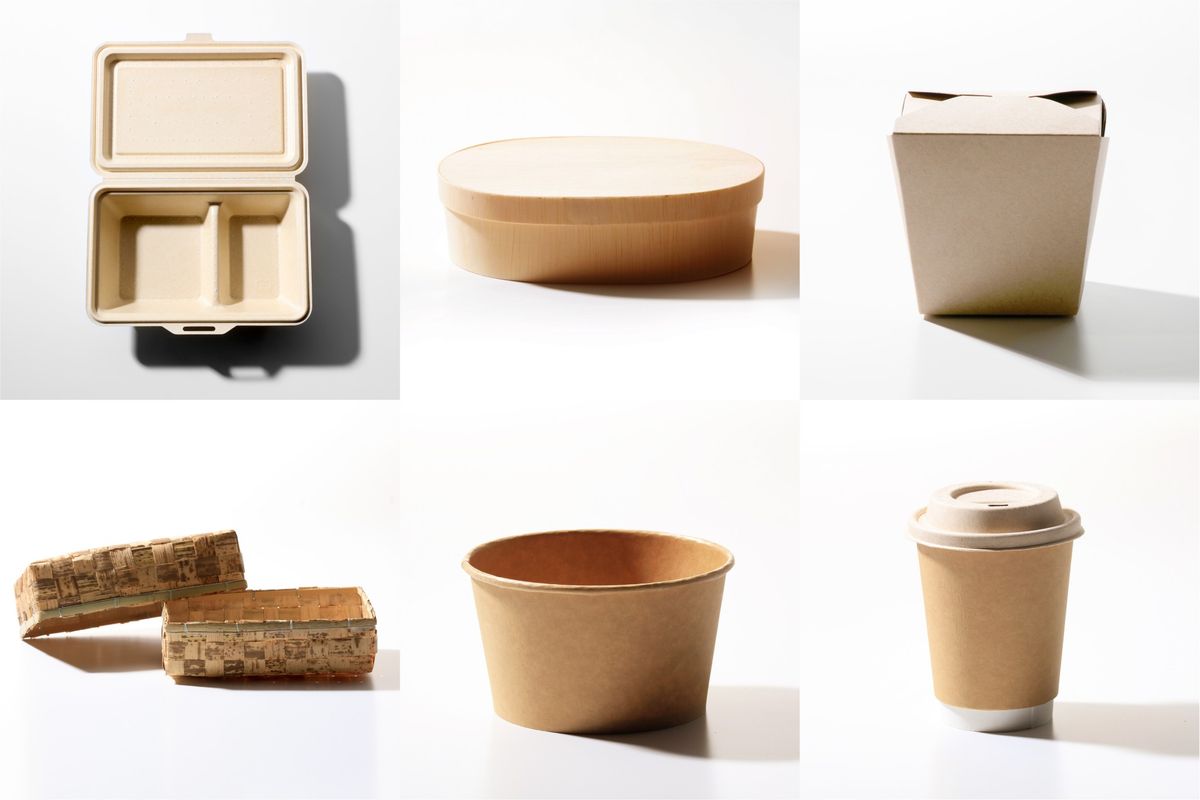 さまざまな形状のサステナブルパッケージ