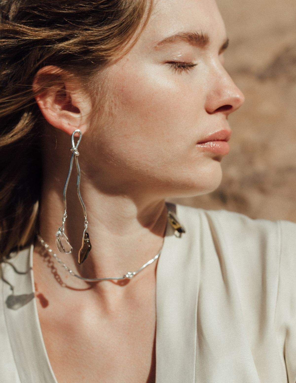 Rope Drop Earrings Silver